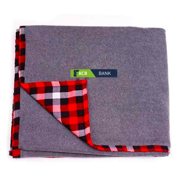 Premium Maasai Fleece Throw Blanket with Logo