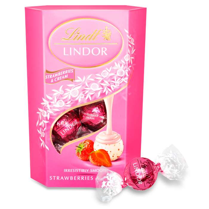 Lindt Lindor Strawberries & Cream Truffles 200g