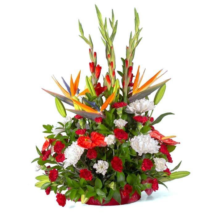 Fancy Floral Executive Round Pot Flower Arrangement - Purpink