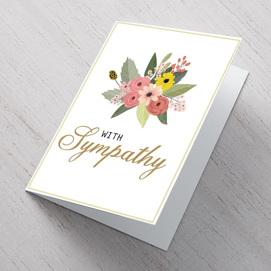 Mixed Flower Sympathy Card - A6